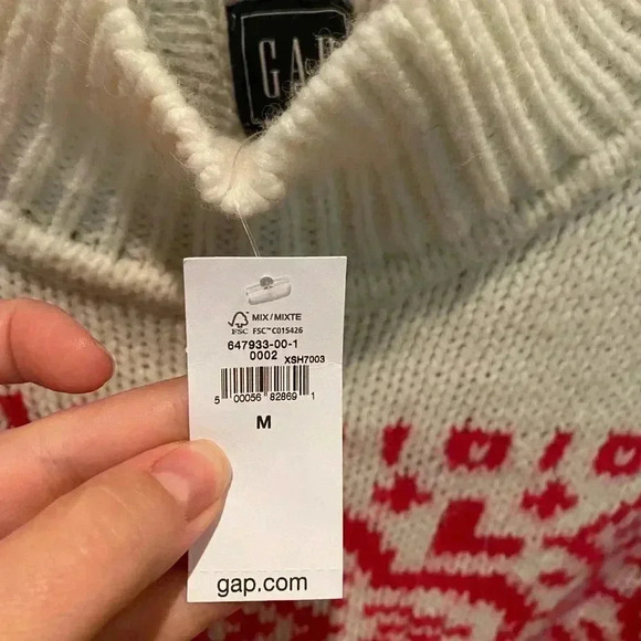 GAP TRIBAL PATTERN PINK HIGH NECK ALPACA WOOL SWEATER NWT SOZE MEDIUM - Picture 6 of 7